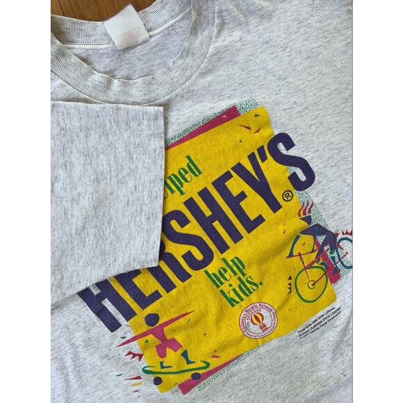 Vintage Single Stitch Tee-Rific 90s Hershey's chocolate I helped  Small - Picture 5 of 8